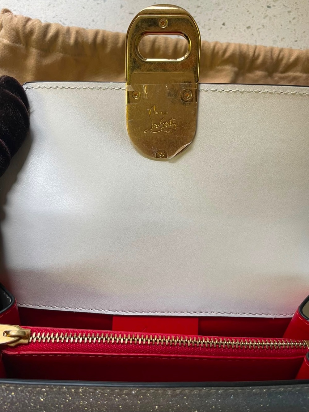 Silver ombré multicolor Glitter Chain Shoulder Bag with Gold Hardware - Picture 8 of 12